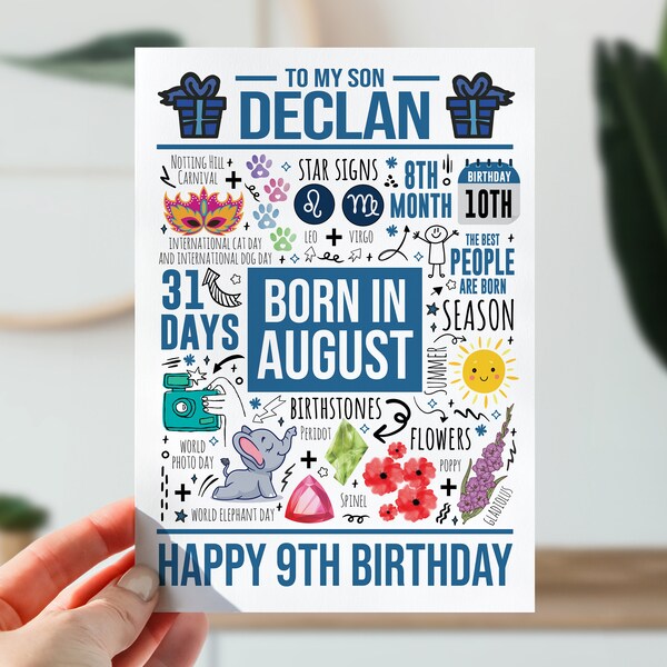 9year Old Boy Birthday Card - Etsy