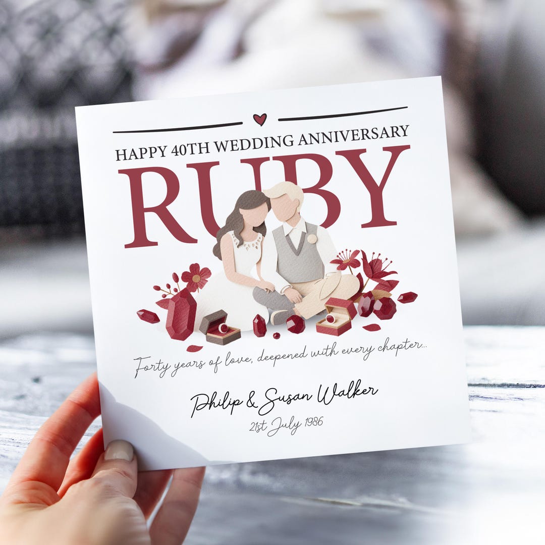 Personalised 40th Anniversary Card | Ruby Wedding Anniversary Card | 40 ...