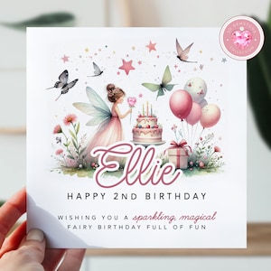Carte d'anniversaire pour fille, petite-fille, nièce, fille | Deuxième carte d'anniversaire pour petite fille | Princesse mignonne carte de vœux | Carte pour 2 ans