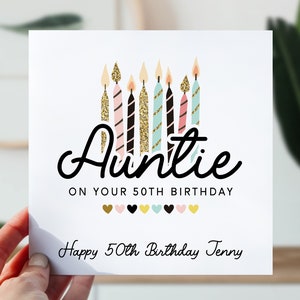 carte d'anniversaire de tante | carte postale pour tante, tante | Jolie carte pour elle | bougie de joyeux anniversaire de tout âge | Cadeau d'anniversaire souvenir tante