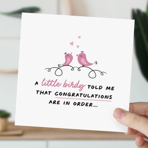 Félicitations pour votre carte de fiançailles | Meilleur ami avec qui vous êtes fiancé | Oiseaux d'amour | jolie carte de félicitations | Fille, fils, soeur, frère