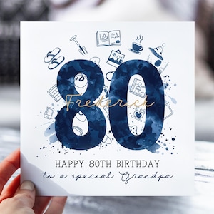 80e anniversaire personnalisée | 80e carte pour lui, papa, oncle, grand-père, frère, mari | Carte d'anniversaire pour homme | Joyeux 80e anniversaire