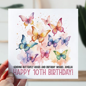 carte d'anniversaire papillon | Carte papillon pour fille, nièce, petite-fille | Papillon de tout âge carte de vœux | Joli cadeau d'anniversaire pour petite fille
