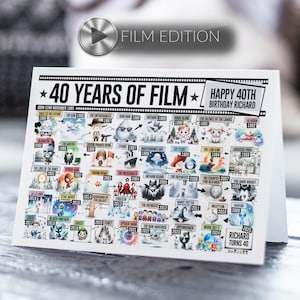 Carte 40e anniversaire édition film | Né en 1985 | 40 ans de cinéma | Carte d'anniversaire importante pour lui, fils, frère, mari, père, petit-fils