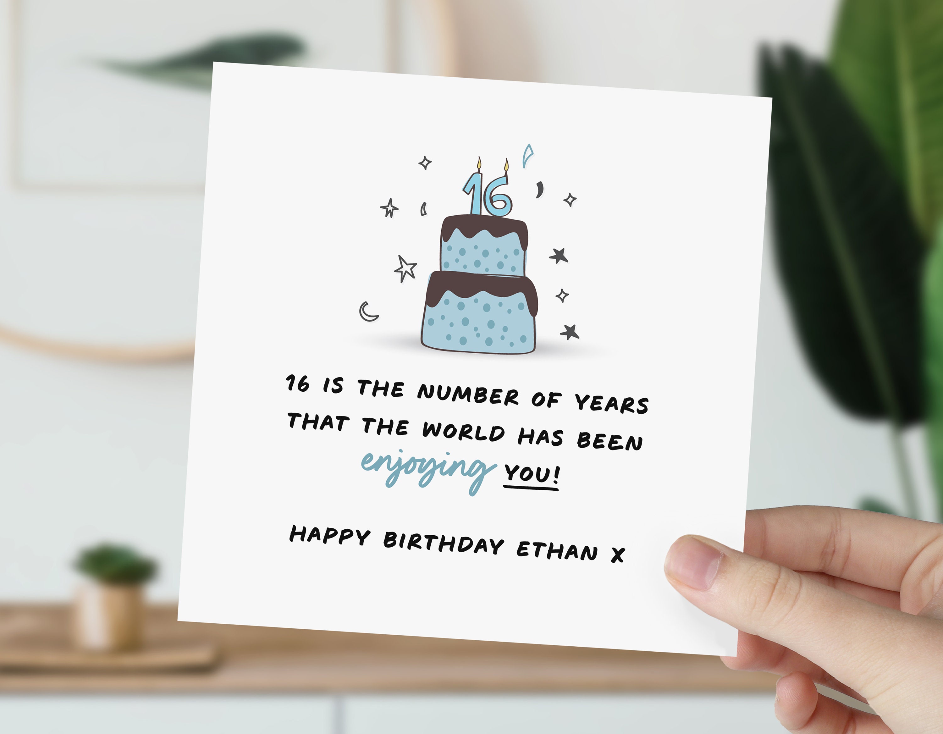 Biglietto di auguri per il 16° compleanno di una ragazza, dolce biglietto di auguri per il 16° compleanno di una figlia, regalo per i sedici anni, biglietto di auguri per il 16