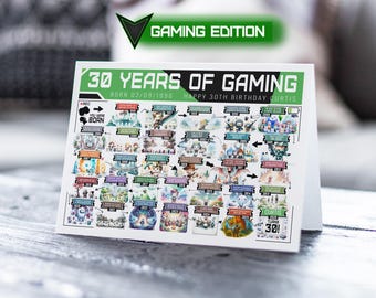 30th Birthday Card Gaming Edition | Born in 1996 | 30 Years Of Videogames | Milestone Birthday Card For Him, Son, Brother, Nephew, Grandson