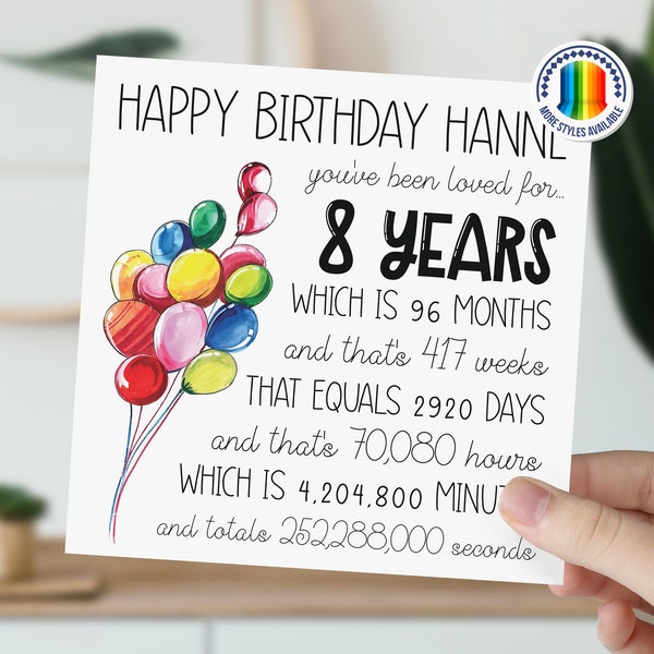 Happy Birthday 8 Girl - Etsy