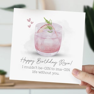 Gin & Tonic Cocktail Birthday Card | Card For Bestie, Best Friend, Daughter, Niece, Wife, Sister | Alcohol Pun | Gin Lover Gift | Gin Card