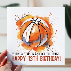 Basketball Birthday Card | Basketball Birthday Card For Son, Grandson, Nephew | Any Age Basketball Card | Sport Lover Card For NBA Fan