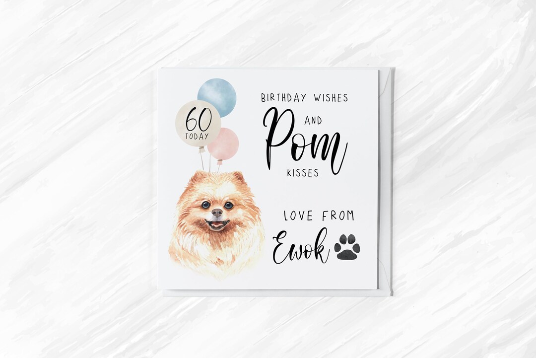 Pomeranian Birthday Card Happy Birthday From the Pom - Etsy