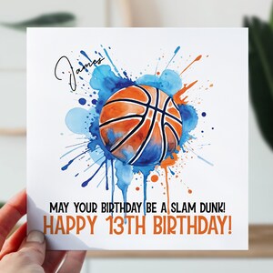 d'anniversaire de basket-ball | Carte d'anniversaire de basket-ball pour fils, petit-fils, neveu | Basket-ball de tous les âges | Carte pour amateur de sport pour fan de la NBA