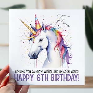 carte d'anniversaire licorne | Carte d'anniversaire magique pour fille, nièce, petite-fille | Licorne de tout âge | Carte licorne enchanteresse pour fille