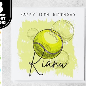 18e anniversaire sur le thème du sport | Carte de volley-ball personnalisée de 18 ans pour fils, petit-fils, neveu | Carte dix-huitième anniversaire pour amateur de sport