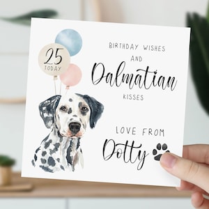 carte d'anniversaire dalmate | Joyeux anniversaire du dalmatien | Amants dalmates | carte personnalisée du chien | Carte d'anniversaire personnalisée pour chien