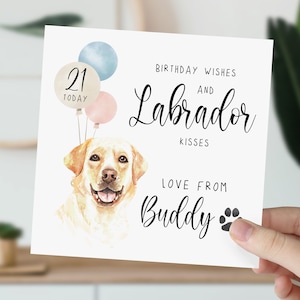 carte d'anniversaire de Labrador | Joyeux anniversaire du Labrador | Amoureux du Labrador | carte personnalisée du chien | Carte d'anniversaire personnalisée pour chien |