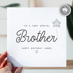 carte d'anniversaire frère | Carte d'anniversaire pour lui | Carte de voeux pour frère, frère | Cadeau d'anniversaire pour frère et sœur | Jolie carte pour grand frère