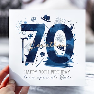 Carte personnalisée du 70e anniversaire | 70e carte pour lui, papa, oncle, grand-père, frère, mari | Carte d'anniversaire pour homme | Joyeux 70e anniversaire