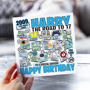 17e anniversaire pour garçon | La route vers 17 | Carte Né en 2009 pour garçon | pour fils, neveu, petit-fils, frère | Carte de 17 ans