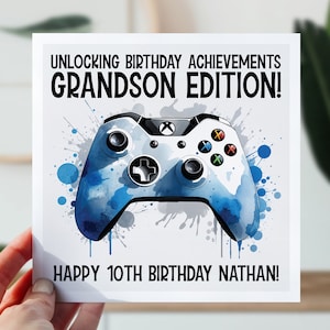 Carte d'anniversaire Xbox | Carte de jeu pour fils, fille, nièce, neveu, petit-fils, petite-fille | Carte de joueur de tout âge | Carte Xbox pour les amateurs de jeux vidéo