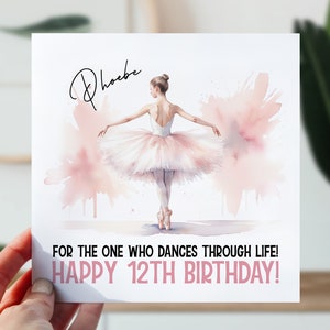 carte d'anniversaire ballerine | Dancer Card pour fille, nièce, petite-fille, cousine | tout âge carte de vœux | Carte d'anniversaire de danse pour fille