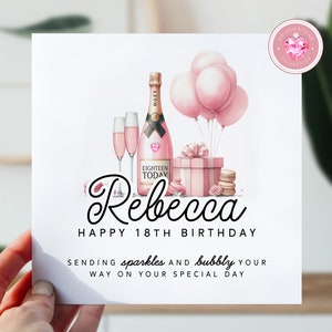 18e anniversaire | Carte d'anniversaire pour elle | Carte de 18 ans pour fille, nièce, petite-fille, soeur | Carte d'anniversaire pour le 18 | Joli cadeau du 18e
