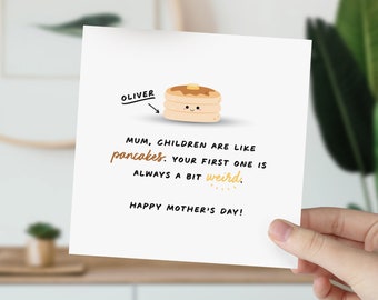 Weird Pancake Mothers Day Card | Funny Mother's Day Card For Mum, Wife | Rude Minimal Card For Grandma | Joke Happy Mother Day Gift for Her