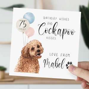 carte d'anniversaire Cockapoo | Joyeux anniversaire du Cockapoo | Amateurs de cockapoos | carte personnalisée du chien | Carte d'anniversaire personnalisée pour chien |
