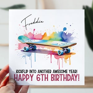 d'anniversaire de skateboard | Carte de skate pour fils, fille, nièce, neveu, petit-fils, petite-fille | Faire du skateboard de tout âge | Amateur de patinage