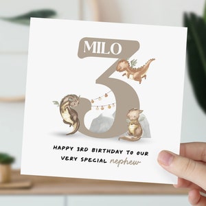 Carte pour le 3e anniversaire d'un petit garçon, fils, neveu, petit-fils, filleul | Dragon mignon de Zazzle.be Liste d'envies Vous avez des idées ? Carte personnalisée animal de trois ans pour enfant, lui