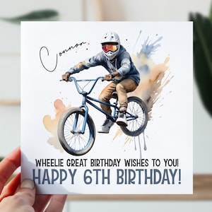 carte d'anniversaire de vélo BMX | Carte de vélo pour fils, fille, nièce, neveu, petit-fils, petite-fille | Carte de cyclisme pour tous les âges | Carte de vélo