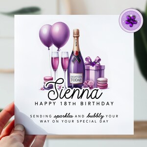 18e anniversaire | Carte d'anniversaire pour elle | Carte de 18 ans pour fille, nièce, petite-fille, soeur | Carte d'anniversaire pour le 18 | Joli cadeau du 18e
