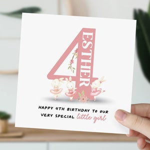 Carte d'anniversaire pour petite fille, fille, nièce, petite-fille | Lapin mignon ballerine de Zazzle.be Liste d'envies Vous avez des idées ? Carte de 4 ans personnalisée pour elle