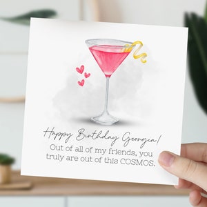 carte d'anniversaire cosmopolite de <br> Profitez-en ! Carte pour meilleure amie, meilleure amie, fille, nièce, femme, soeur | Jeu de mots sur l'alcool | Carte Amateur de cocktails