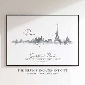Paris | Personalised Engagement Print | Paris Wall Art | Paris Proposal Gift | Couples Poster | Paris Skyline | Special Date Gift France