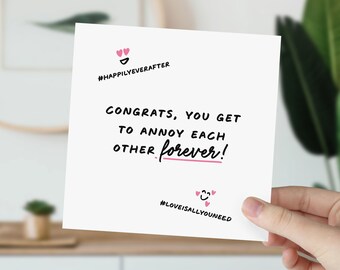 Tarjeta de felicitaciones por tu compromiso / Mejor amigo comprometido / Tarjeta de felicitaciones divertidas / Tarjeta de molestia para siempre / Hija, hijo, hermana, hermano