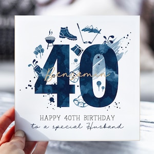 carte personnalisée pour 40e anniversaire | 40e carte pour lui, fils, père, oncle, neveu, frère, mari | Carte d'anniversaire pour homme | Joyeux 40e anniversaire