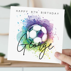 d'anniversaire de football de 8 ans personnalisée | Footie pour 8e anniversaire | 2017 | Pour fils, fille, petit-fils, petite-fille, nièce, neveu