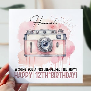 d'anniversaire pour appareil photo | Carte de photographe pour fille, nièce, petite-fille, ami | Appareil photo vintage de tout âge | Carte pour amoureux de la photographie