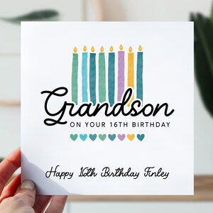 carte d'anniversaire de petit-fils | carte postale pour petit-fils | Jolie carte jalon pour lui | bougie de joyeux anniversaire de tout âge | Cadeau souvenir pour petit-fils