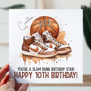 d'anniversaire de basket-ball | Carte d'anniversaire de basket-ball pour fils, petit-fils, neveu | Basket-ball de tous les âges | Carte pour amateur de sport pour fan de la NBA