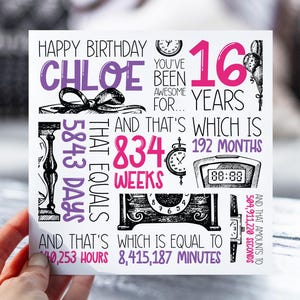 d'anniversaire personnalisée de 16 ans | Carte d'anniversaire pour garçons, lui | Carte 2009 ans et mois | Pour le fils, le petit-fils, le neveu et le frère