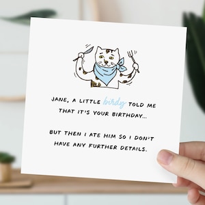 Carte d'anniversaire drôle de chat pour le partenaire | Carte de blague pour lui, homme | Carte grossière pour elle | Carte d'anniversaire pour mari, petit ami, meilleure amie, meilleur ami