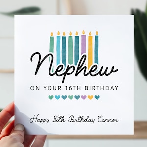 Carte d'anniversaire de neveu | Carte d'anniversaire pour neveu | Jolie carte pour lui | bougie de joyeux anniversaire de tout âge | Cadeau souvenir neveu