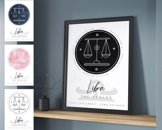 Libra Scales Zodiac Birthday Sign | Art Board Print