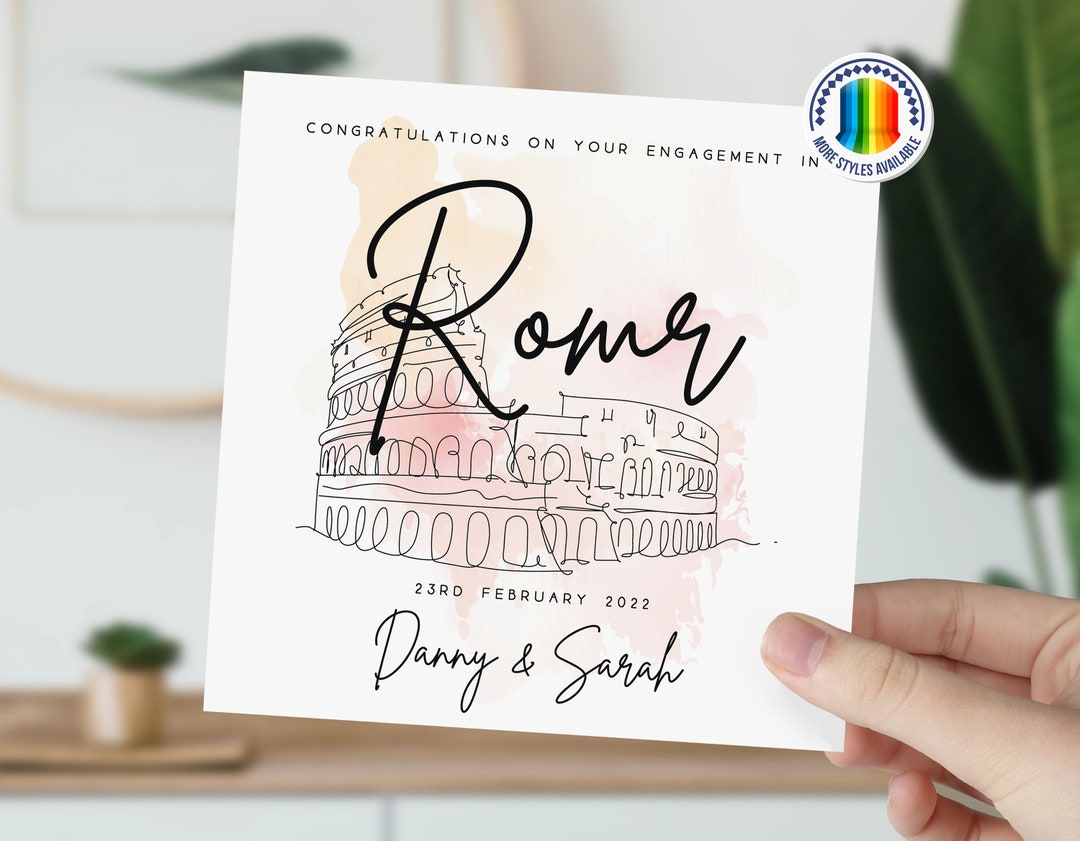 Personalised Rome Engagement Card | Engagement for Couples | Engaged in ...
