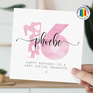 16e anniversaire | né en 2009 carte de vœux | Carte de 16 ans pour fille, petite-fille, nièce, soeur | Carte personnalisée pour fille