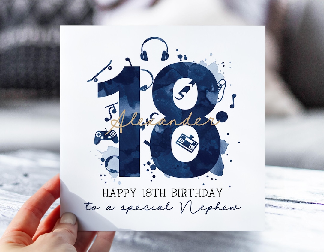 Personalised 18th Birthday Card | 18th Card for Boy, Son, Grandson ...