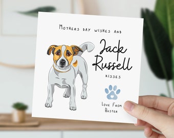 Jack Russell Mothers Day Card | Jack Russell Dog | Terrier Lovers | Card from the Dog | Dog Mum | Dog Mothers Day Card | Hoomum Custom Card