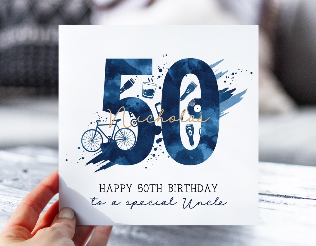 Personalised 50th Birthday Card - Funny Rude Joke For Men - Son Dad Husband Uncle - Includes Envelope