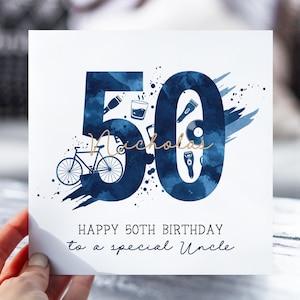 carte personnalisée pour 50e anniversaire | 50e carte pour lui, fils, père, oncle, neveu, frère, mari | Carte d'anniversaire pour homme | Joyeux 50e anniversaire